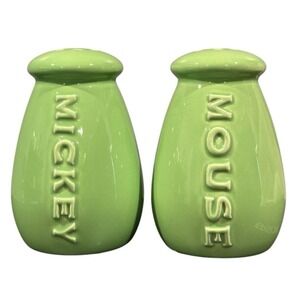 New‎ Disney Mickey Mouse Green Salt Pepper Shakers M.Mouse Dinnerware Collection